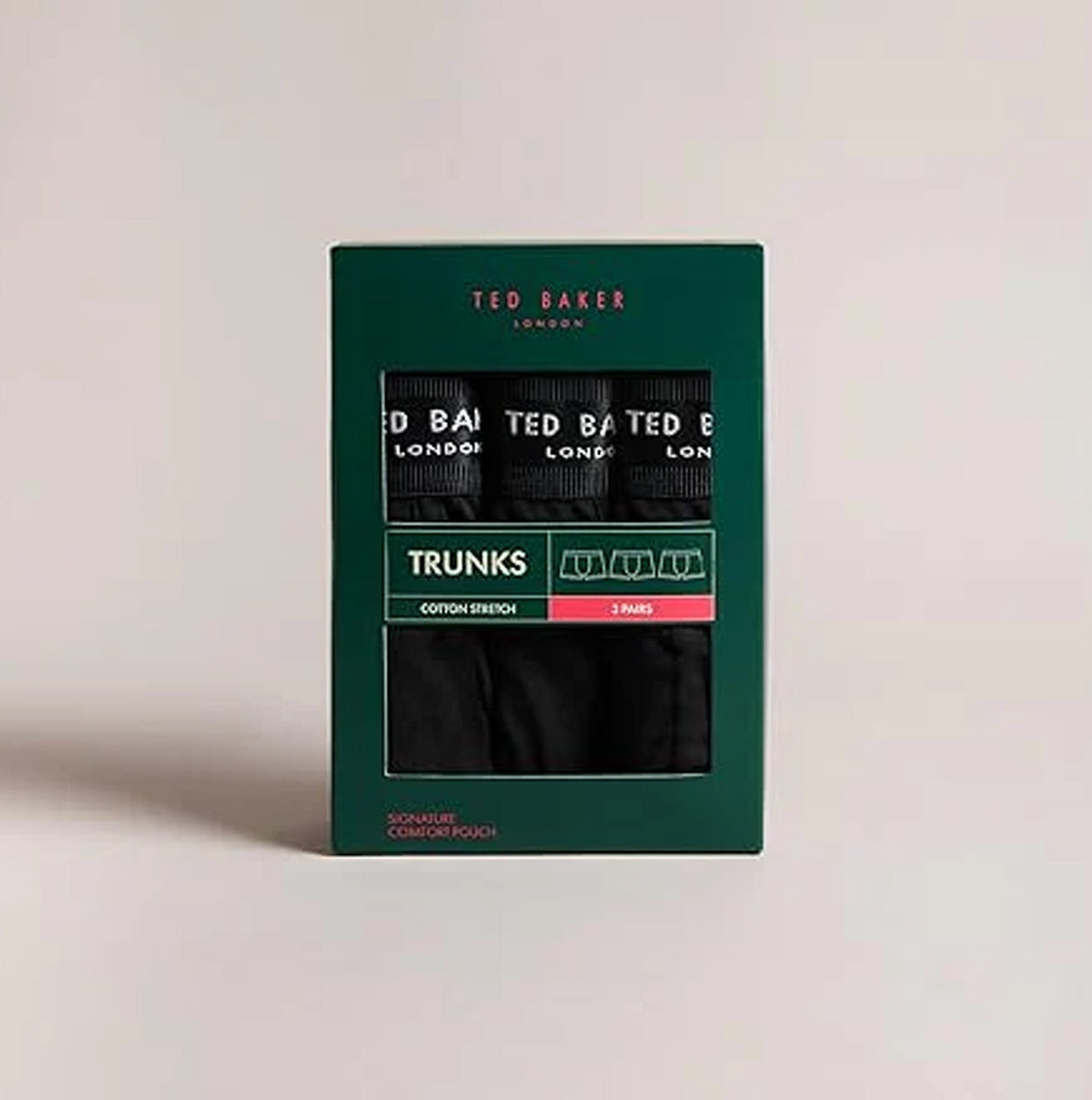 Ted Baker 3-Pack Cotton Trunks Mens Black