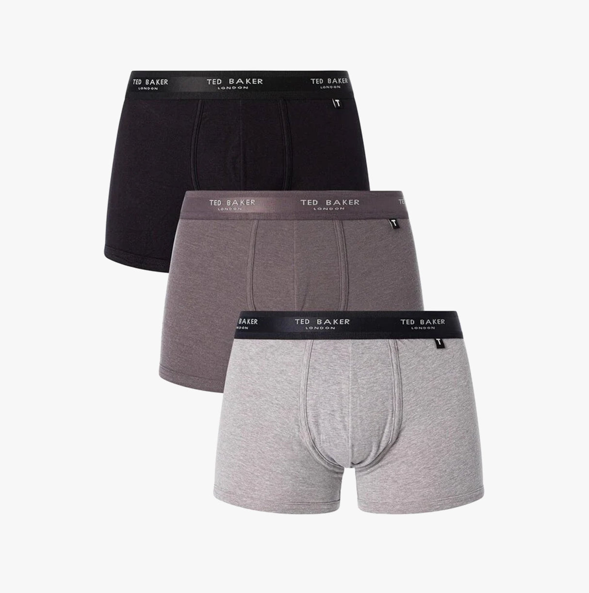 Ted Baker 3-Pack Cotton Trunks Mens Grey/Heather/Black