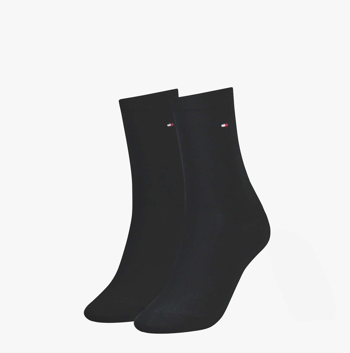 Tommy Hilfiger 2 Pack Womens Crew Socks Black