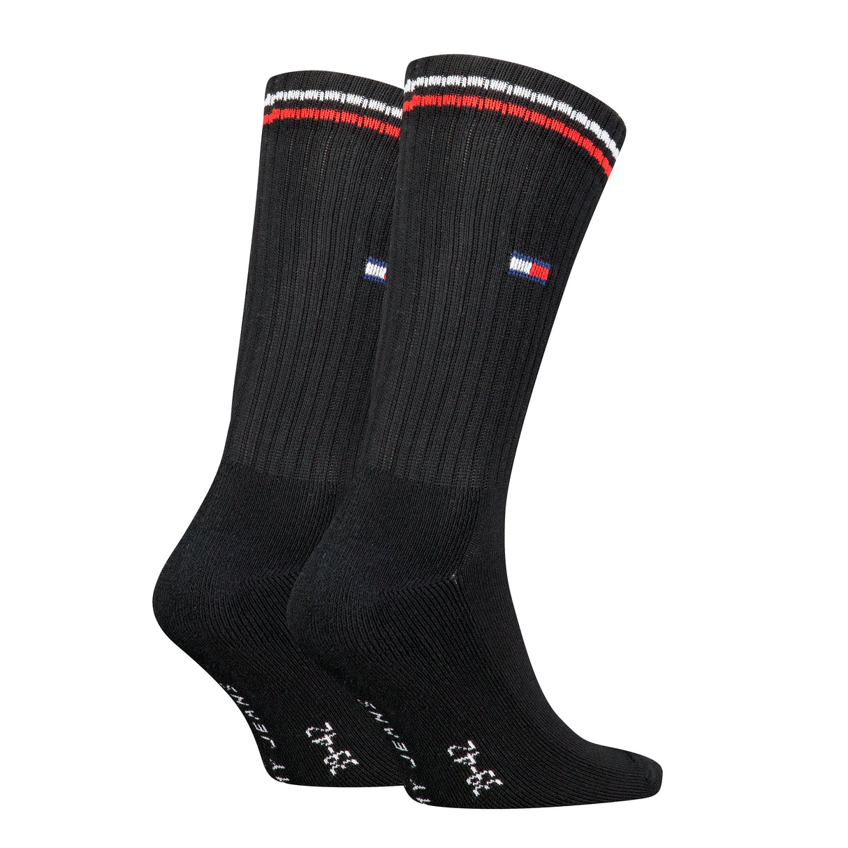 Tommy Hilfiger 2 Pack Trainer Mens Crew Socks Black