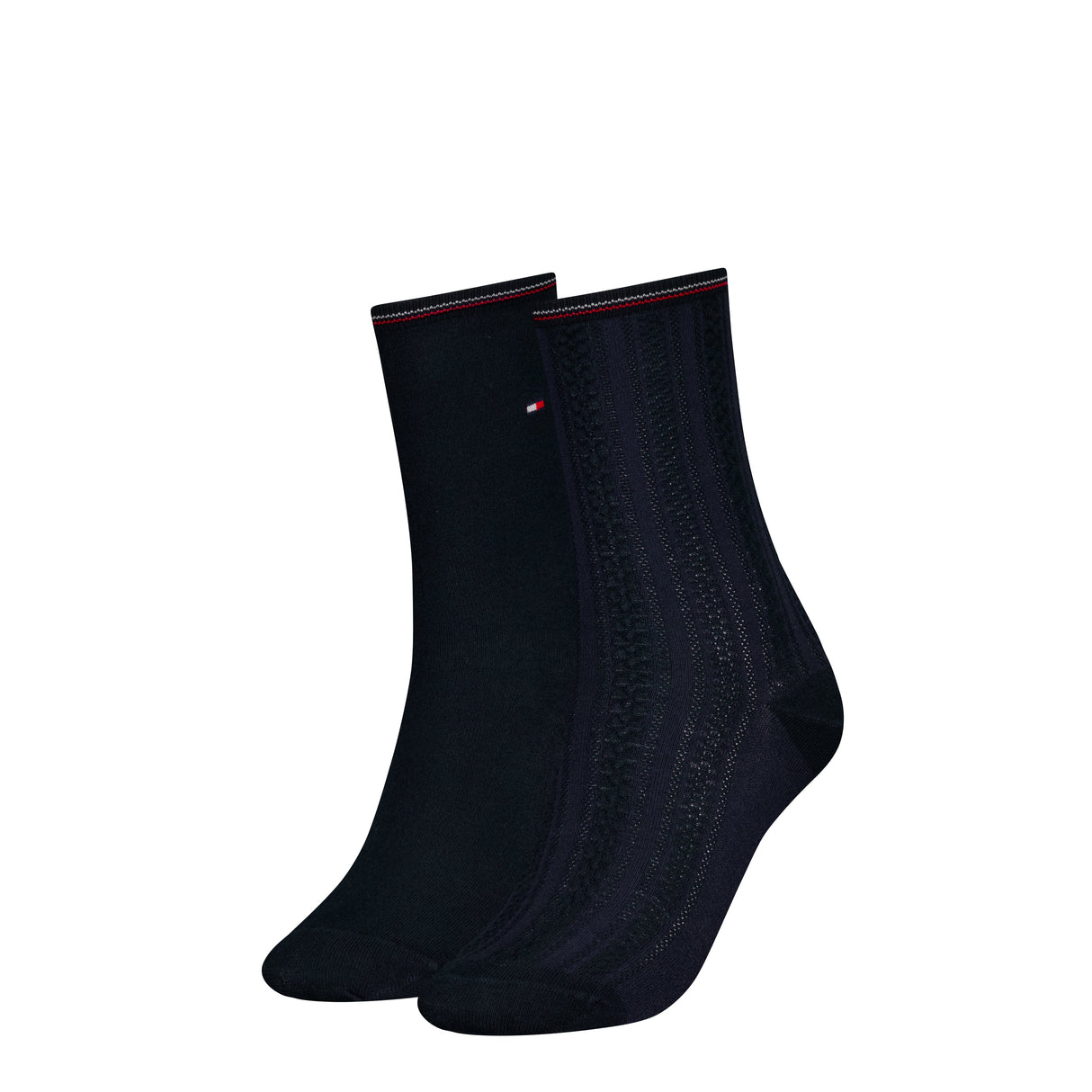 Tommy Hilfiger 2 Pack Womens Crew Socks Navy