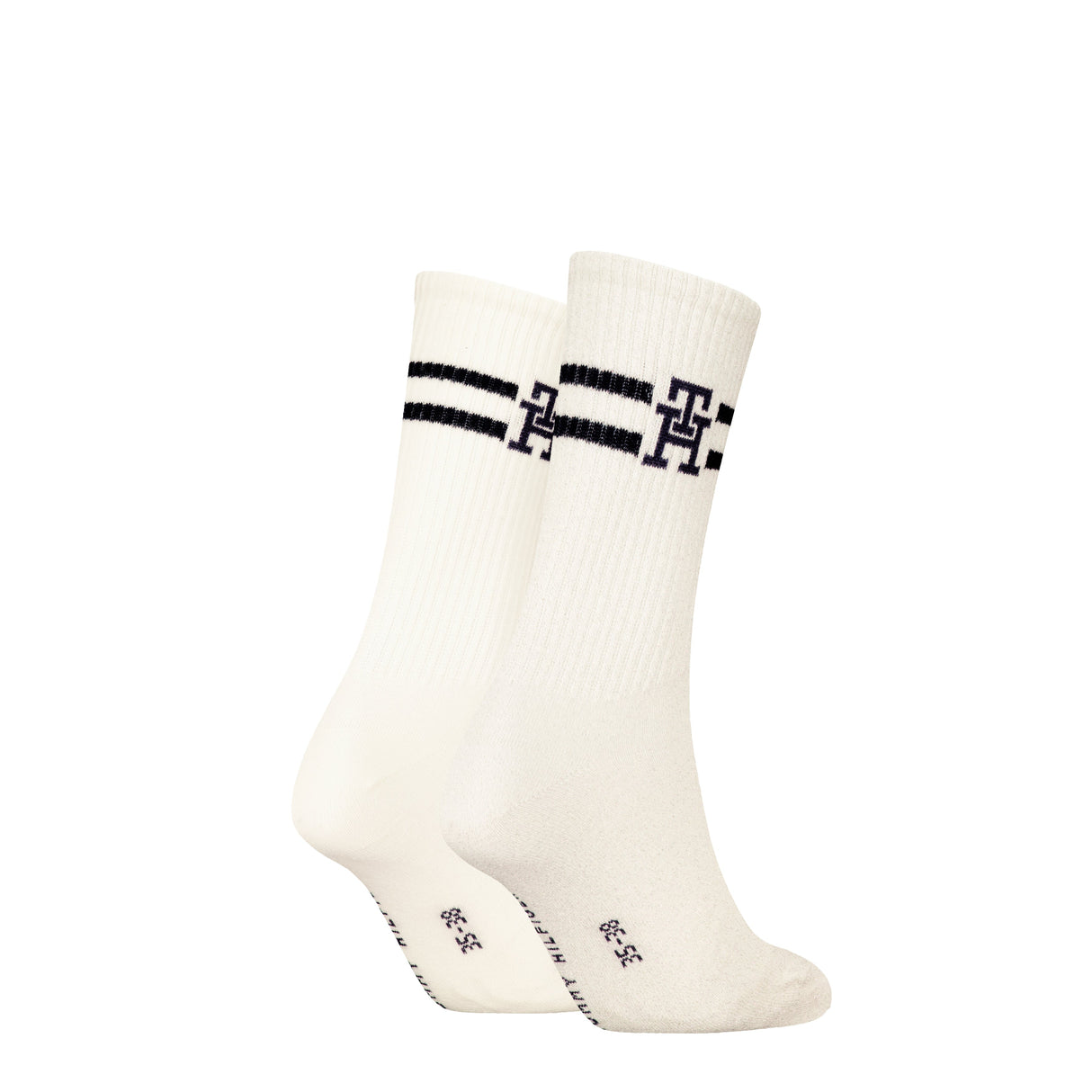 Tommy Hilfiger 2 Pack Trainer Womens Crew Socks White
