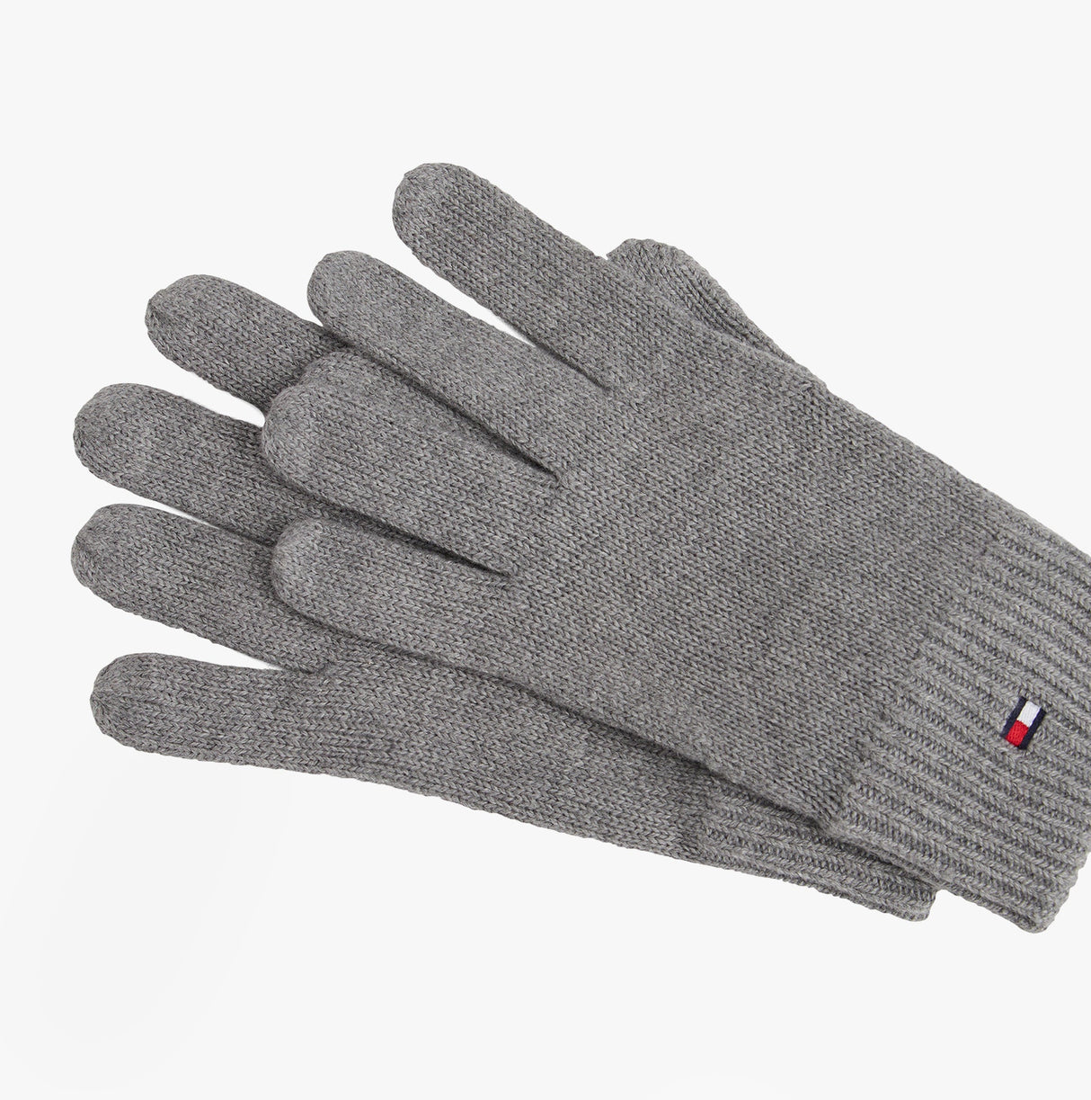 Tommy Hilfiger Mens Flag Embroidery Gloves With Cashmere Grey