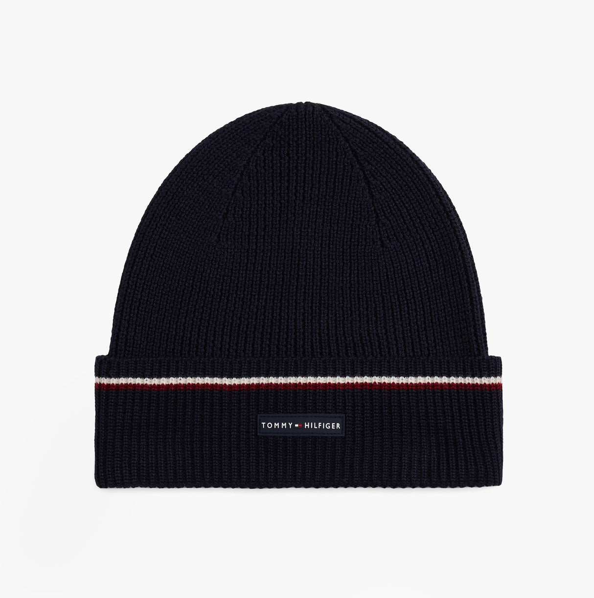 Tommy Hilfiger Signature Tape Mens Wool Beanie Blue