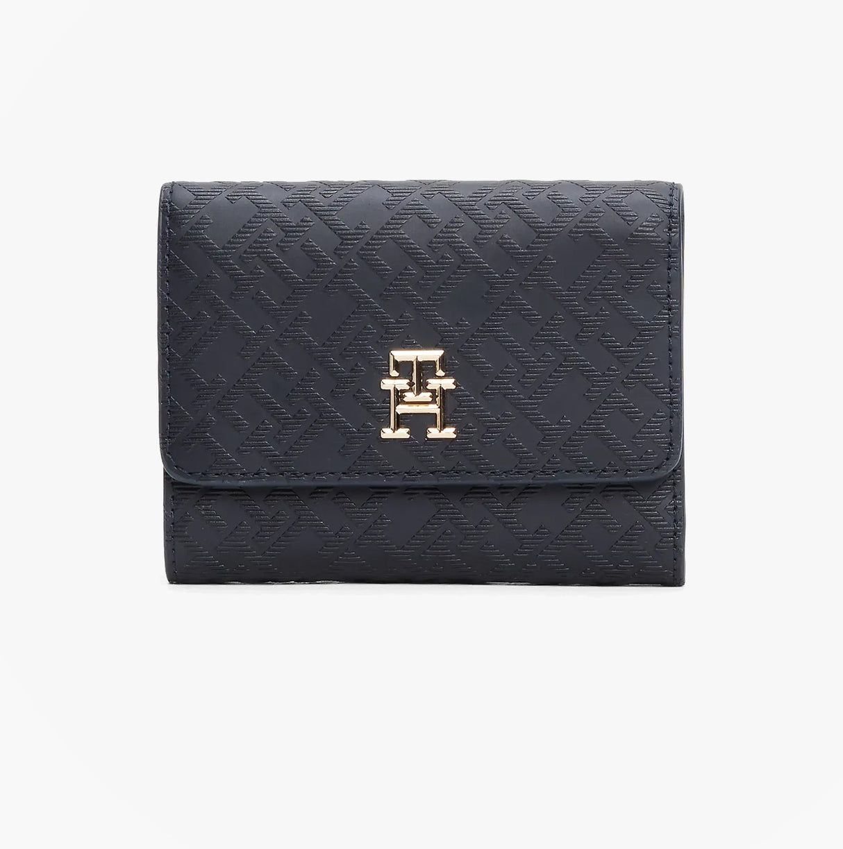 Tommy Hilfiger Womens Monogram Trifold Wallet Navy