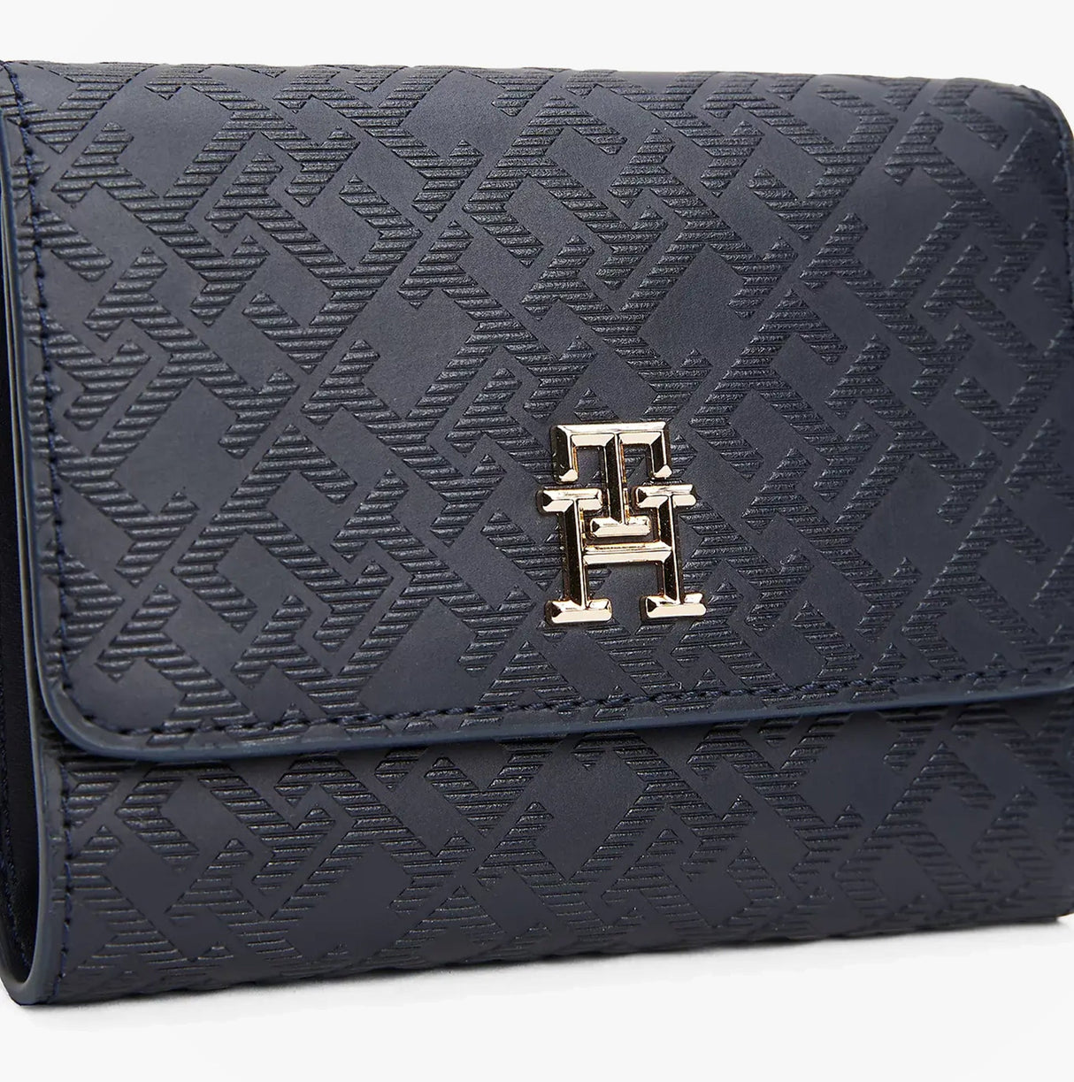 Tommy Hilfiger Womens Monogram Trifold Wallet Navy