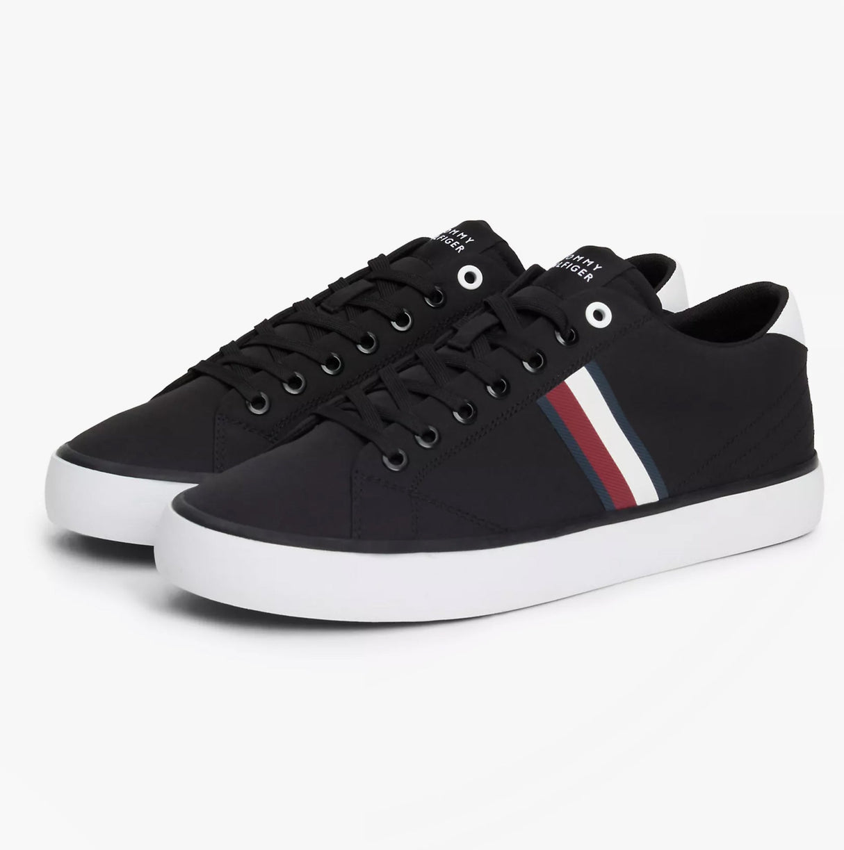 Tommy Hilfiger HI LOW STRIP Mens Trainers Black