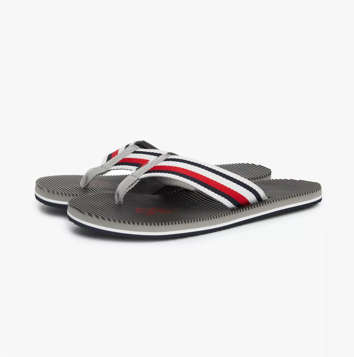 Tommy Hilfiger MASSAGE FOOTBED OLY Mens Flip Flops Antique Silver