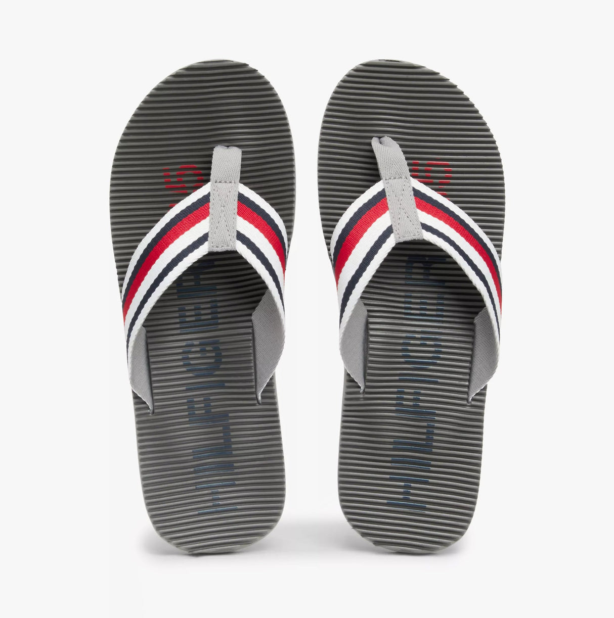 Tommy Hilfiger MASSAGE FOOTBED OLY Mens Flip Flops Antique Silver