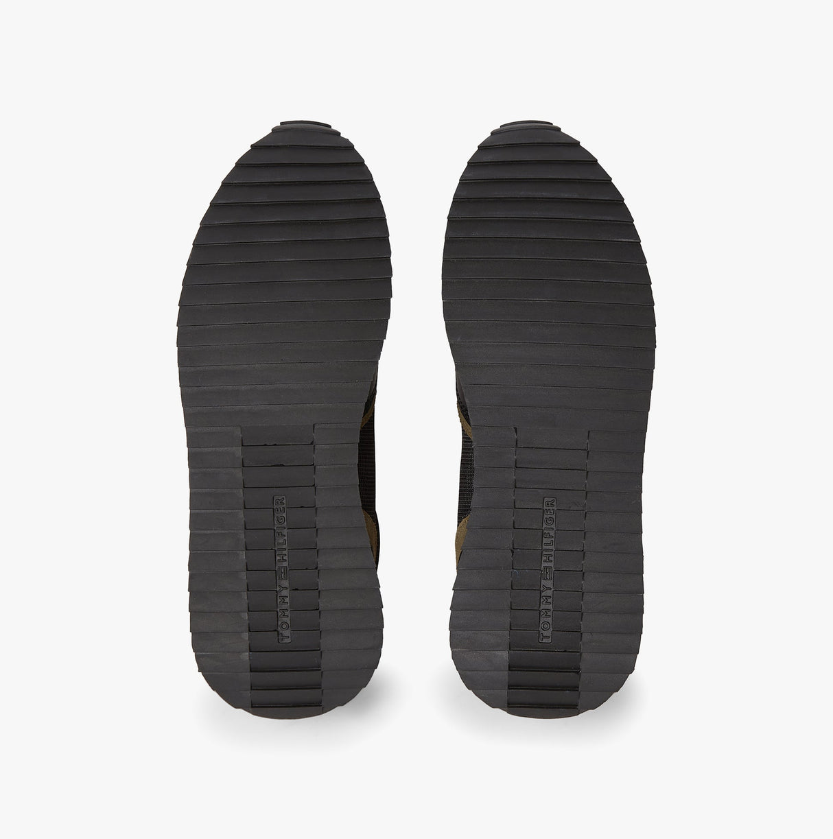 Tommy Hilfiger LEATHER SERRATED RUNNER Mens Trainers Black