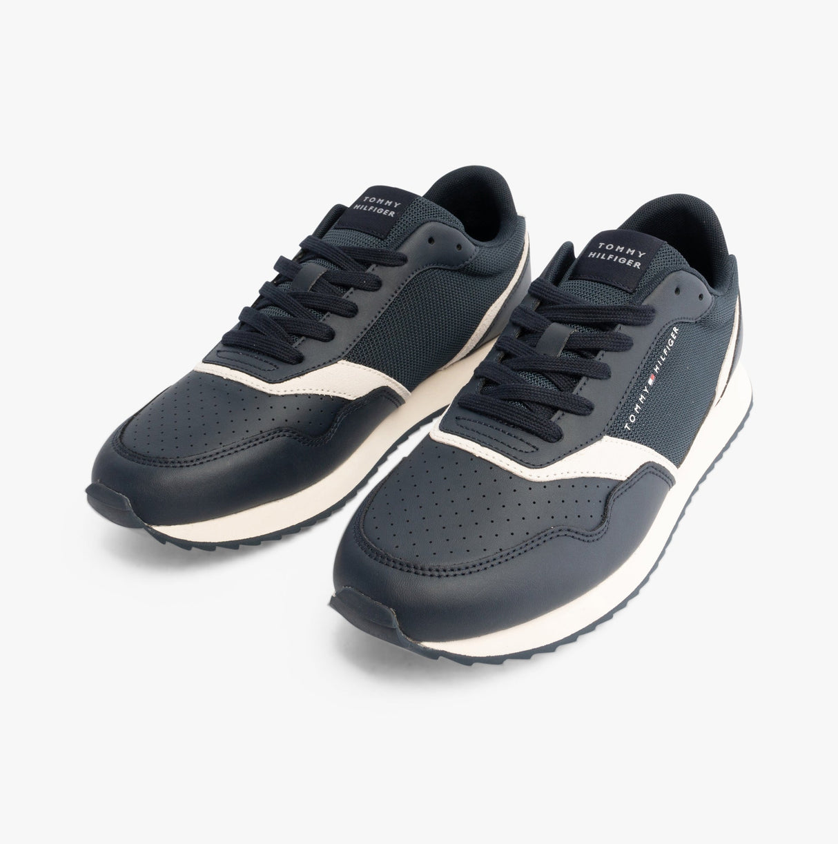 Tommy Hilfiger LEATHER SERRATED RUNNER Mens Trainers Desert Sky