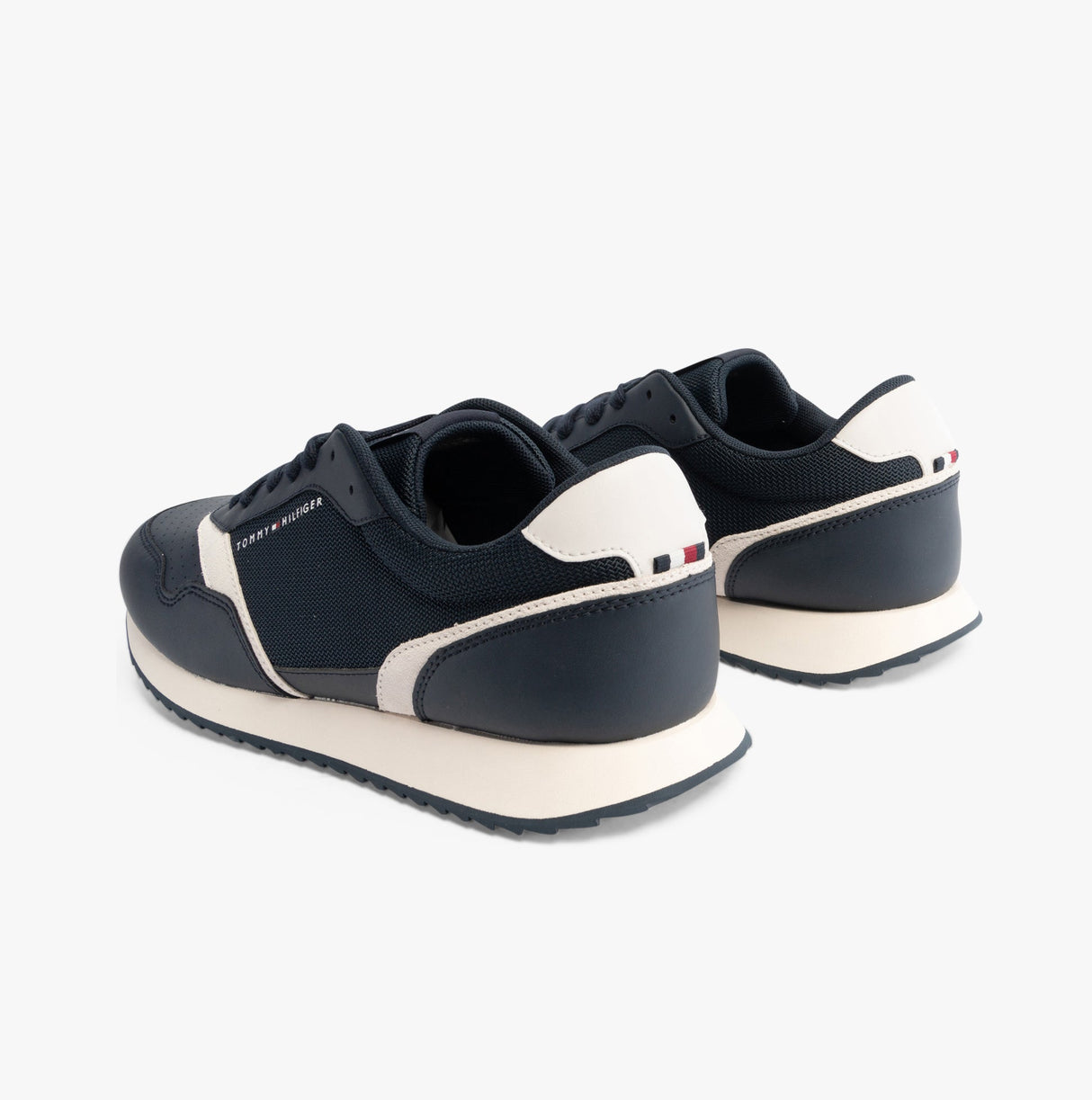 Tommy Hilfiger LEATHER SERRATED RUNNER Mens Trainers Desert Sky