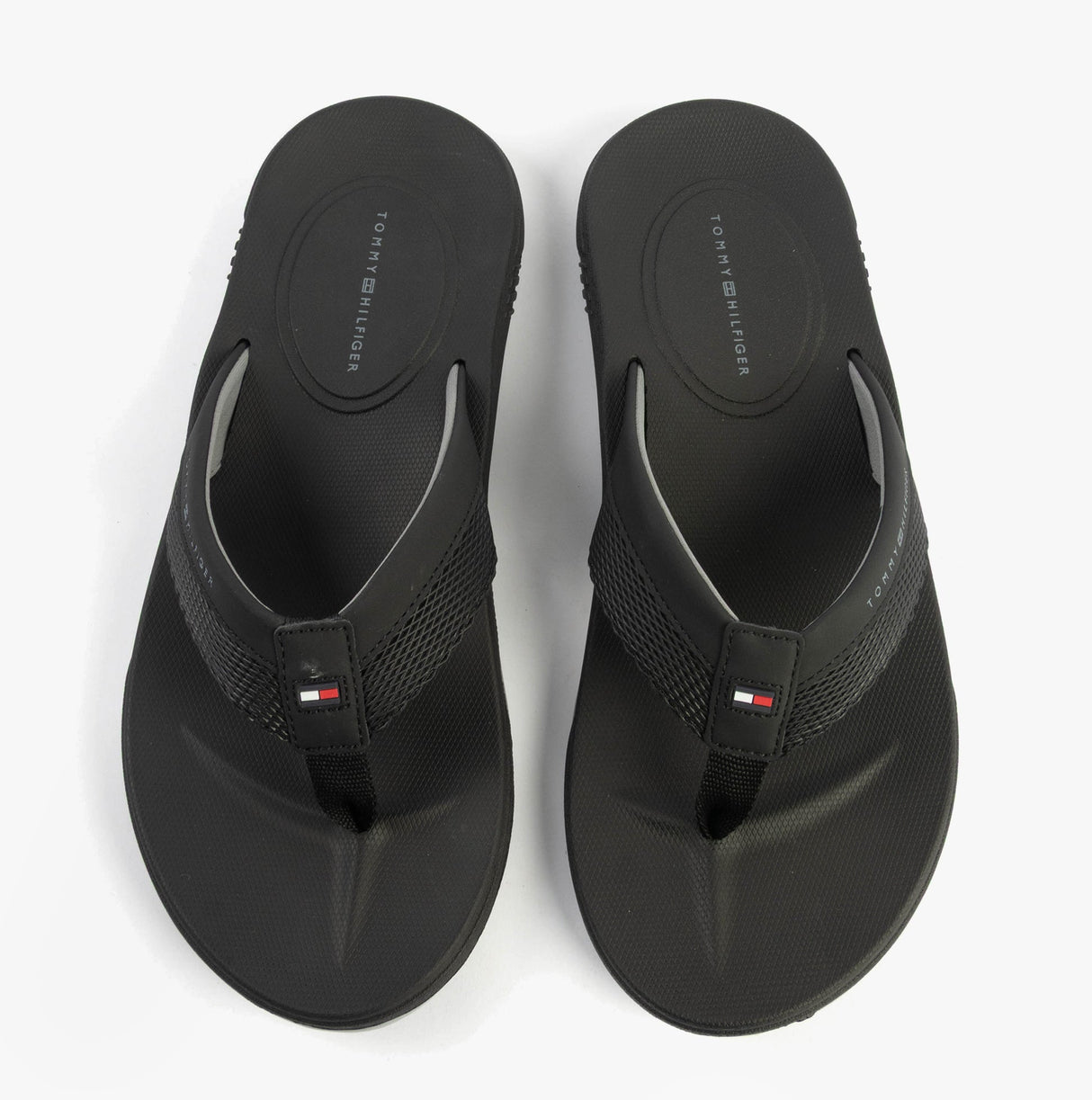 Tommy Hilfiger CONTRAST TEXTURE Mens Flip Flops Black