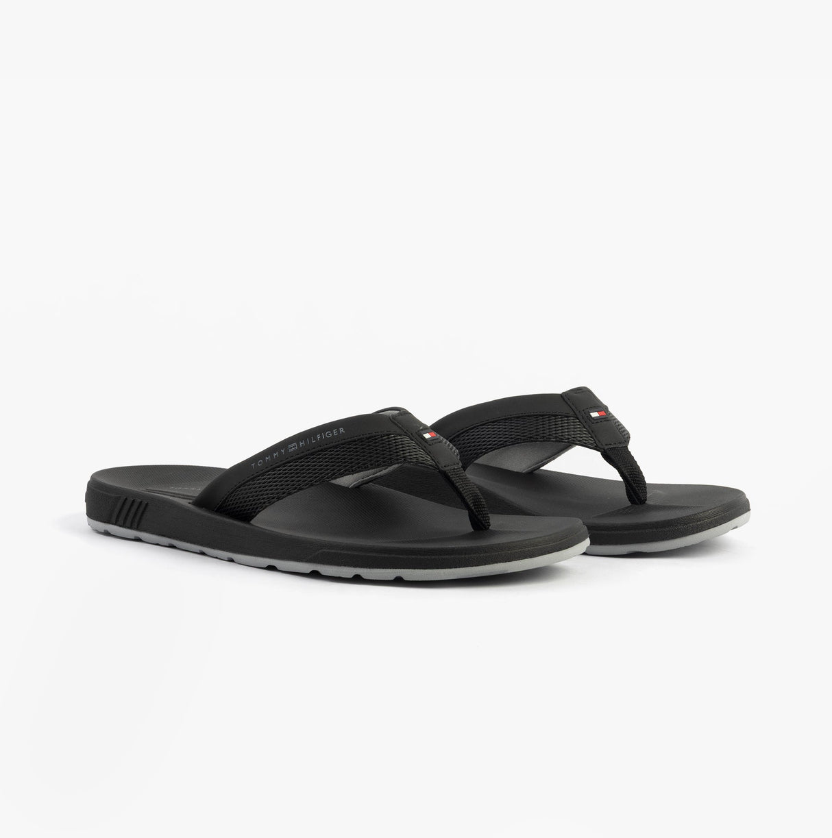 Tommy Hilfiger CONTRAST TEXTURE Mens Flip Flops Black