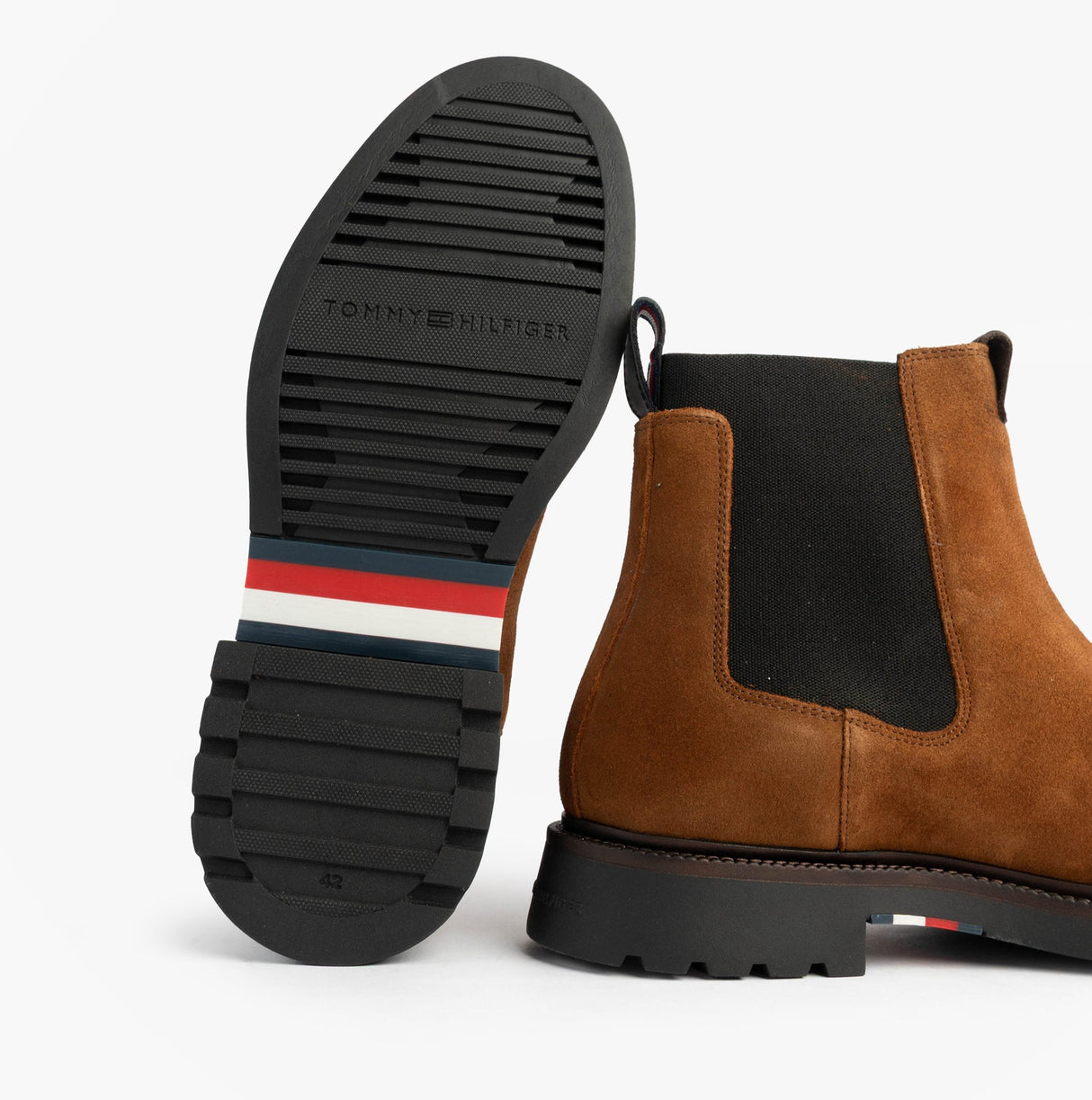 Tommy Hilfiger HILFIGER COMFORT Mens Suede Chelsea Boots Coconut Grove