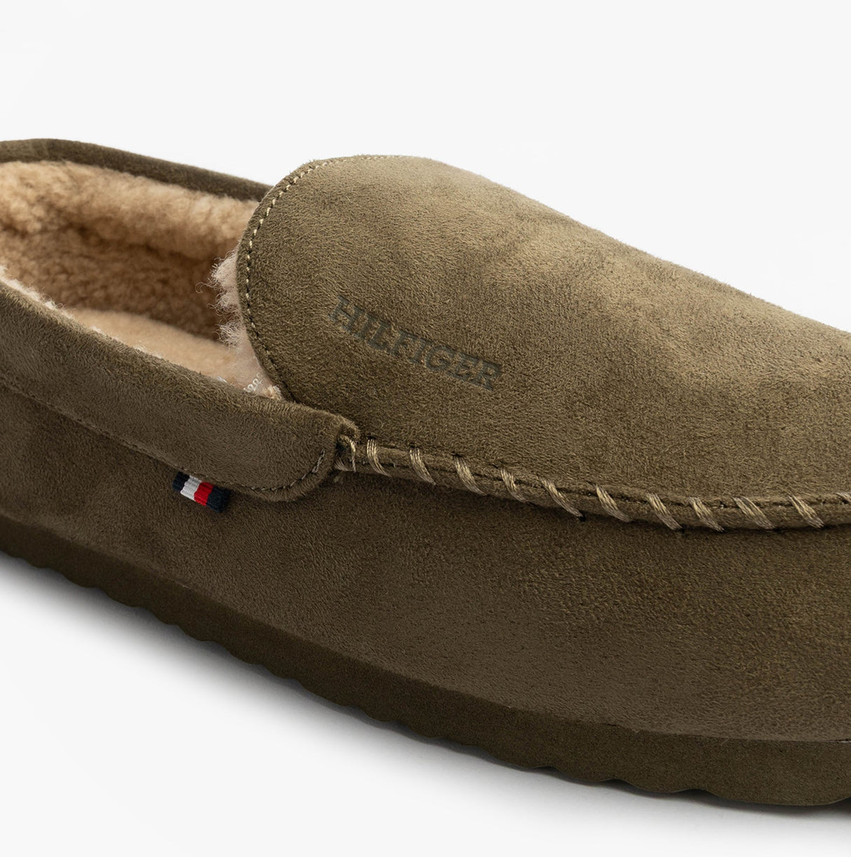 Tommy Hilfiger HILFIGER M SDE DRIVE Mens Mocassin Slippers Army Green