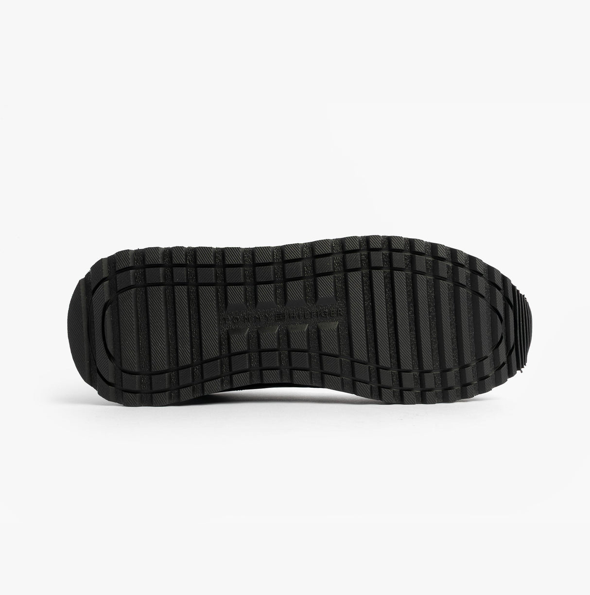 Tommy Hilfiger Mens Signature Tape Cleat Leather Trainers Black