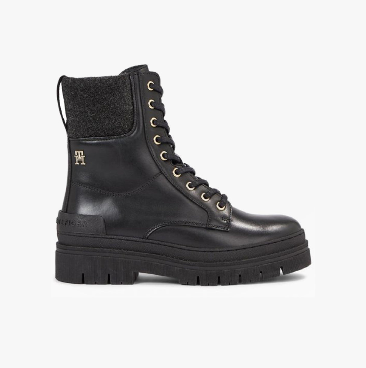 Tommy Hilfiger FEMININE FELT LACE UPIE Womens Boots Black