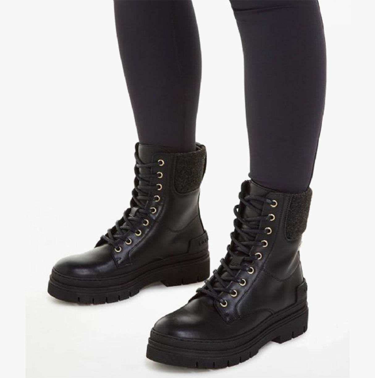 Tommy Hilfiger FEMININE FELT LACE UPIE Womens Boots Black