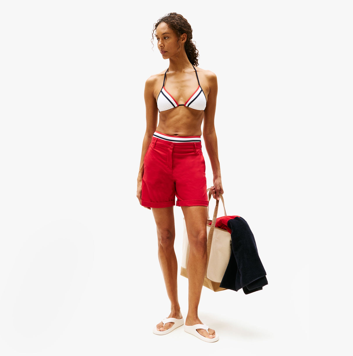 Tommy Hilfiger ENAMEL FLAG CONTOURED Womens Sandals Ancient White