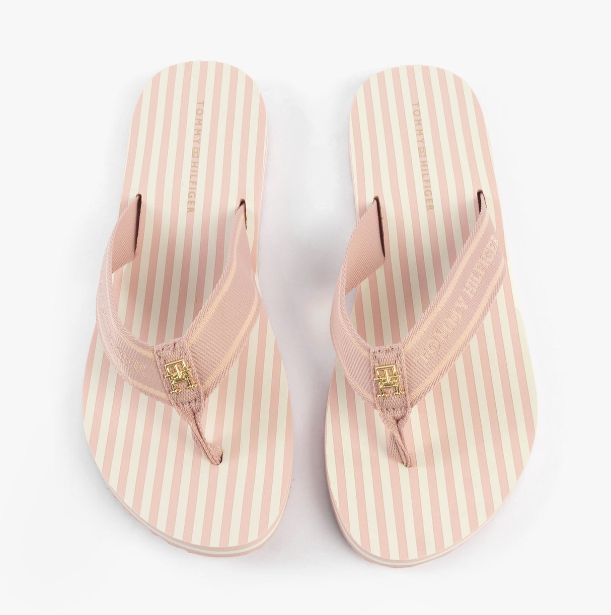 Tommy Hilfiger STRIPES LOGO Womens Flip-Flops Foggy Pink