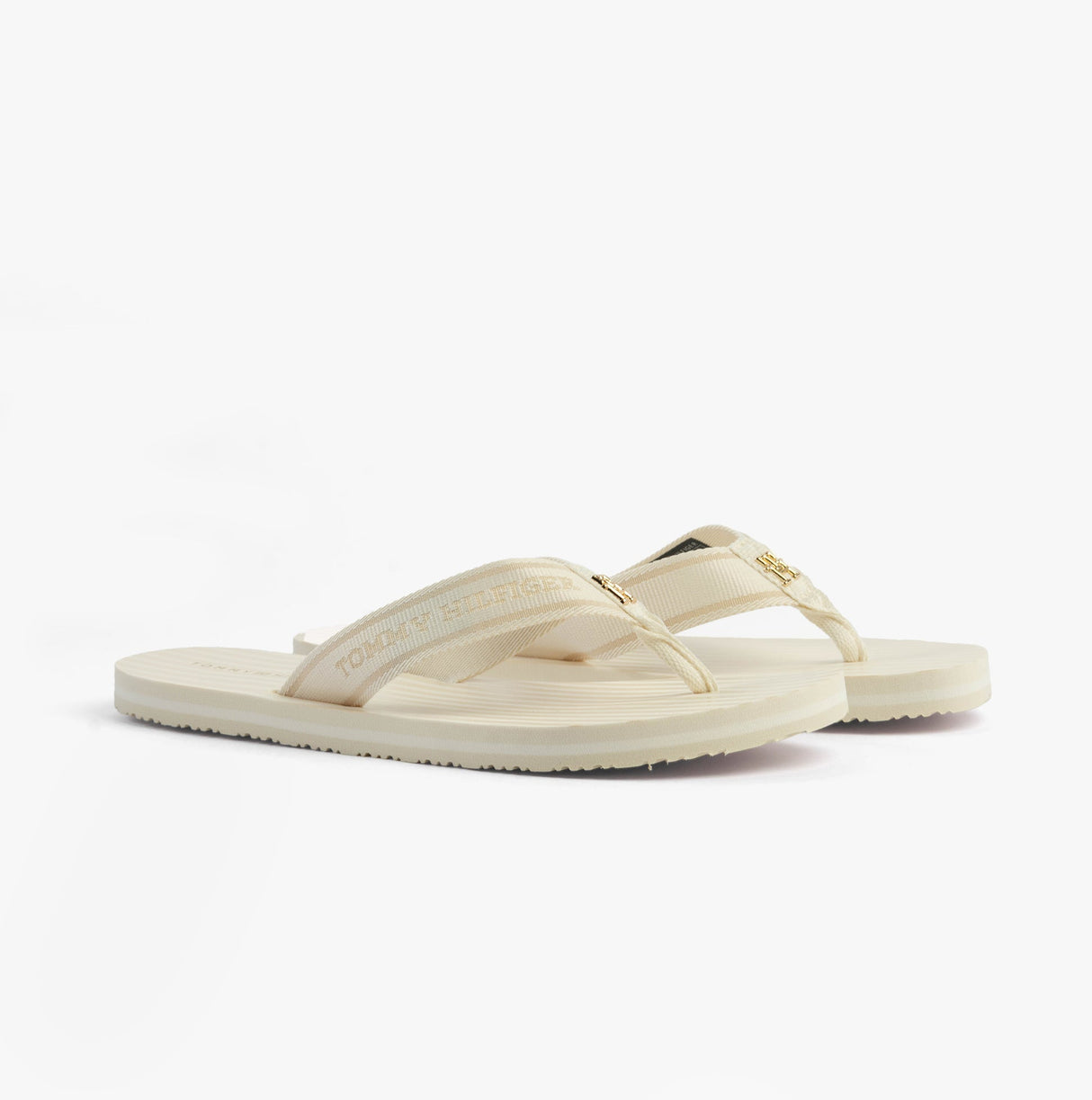 Tommy Hilfiger STRIPES LOGO Womens Flip-Flops Ivory