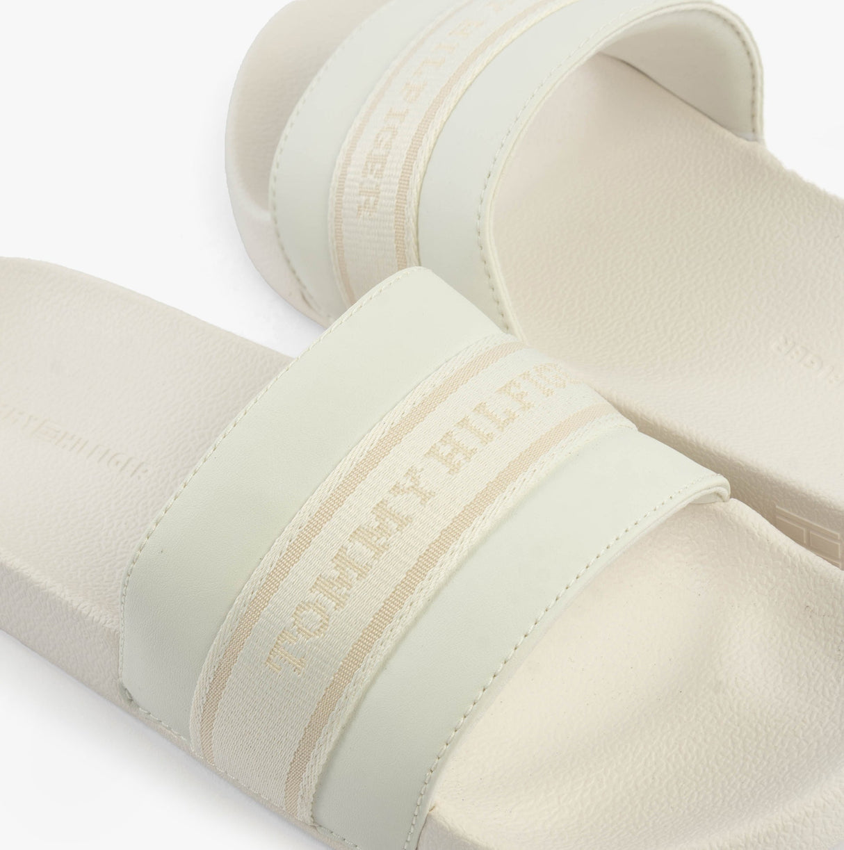 Tommy Hilfiger LOGO WEBBING Womens Slides Ecru
