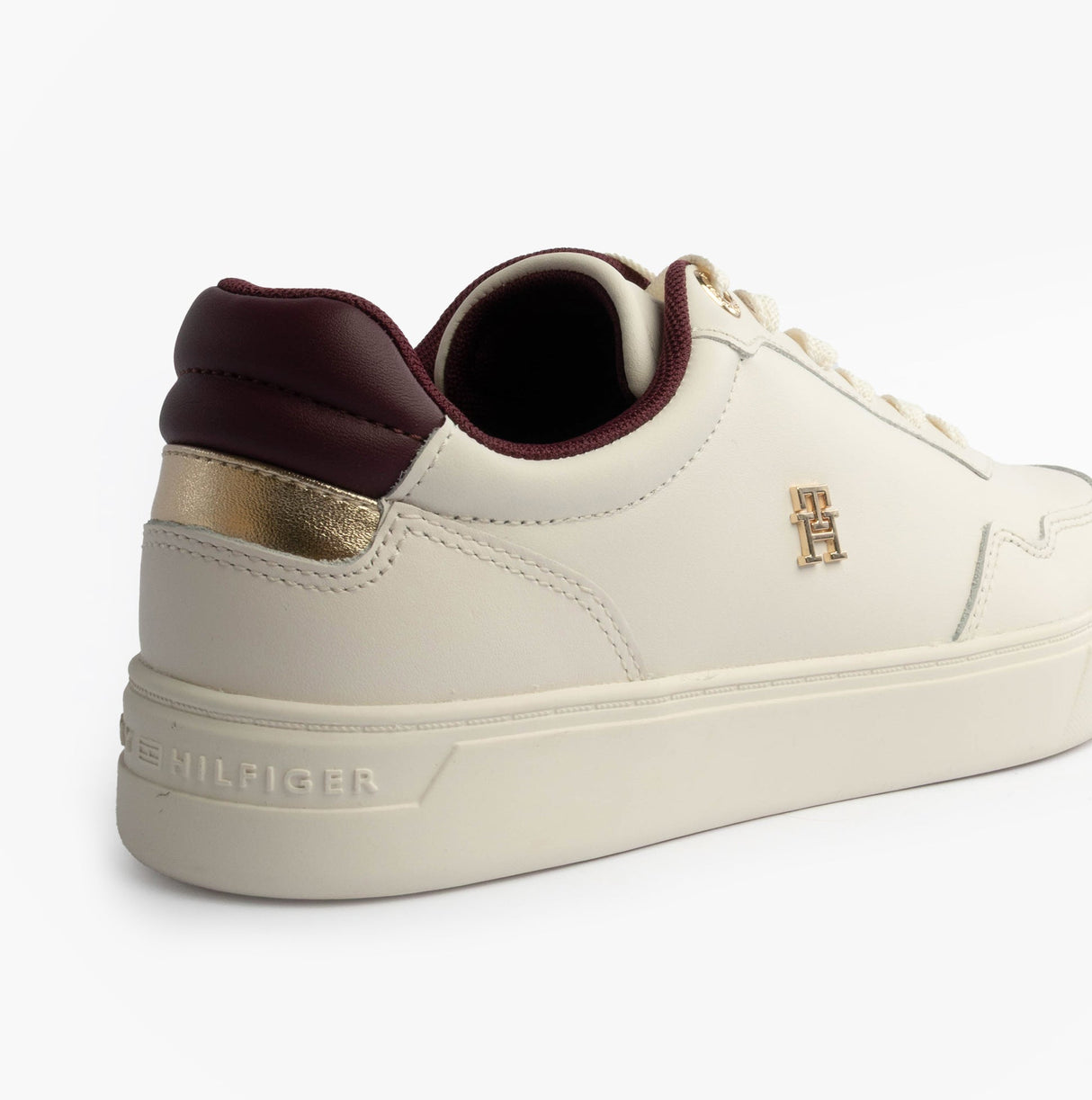 Tommy Hilfiger ELEVATED COURT SNEAK Womens Court Trainers Trainers Ancient White