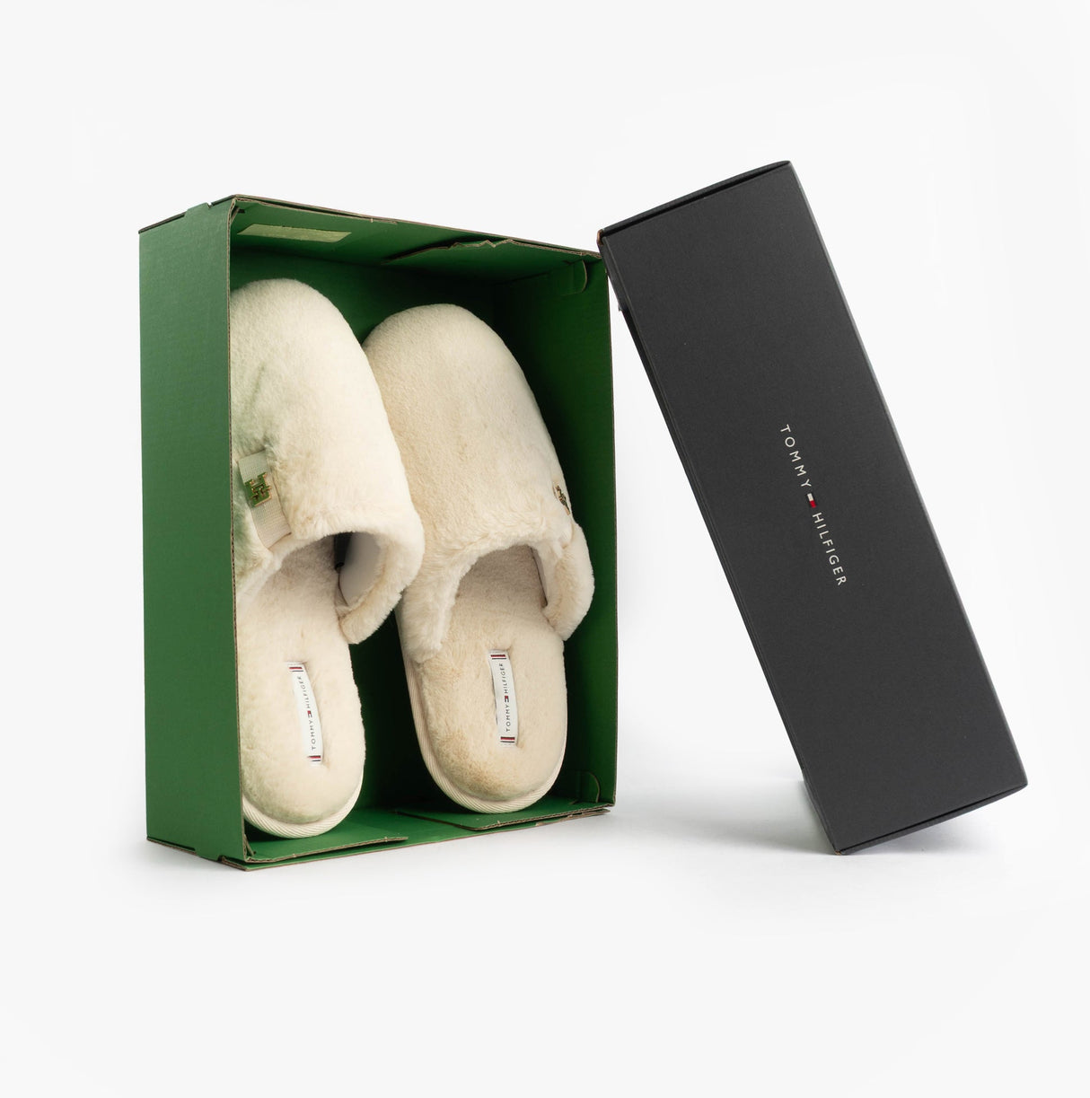 Tommy Hilfiger TH FAUX FUR HOUSE SH Womens Slippers Ancient White