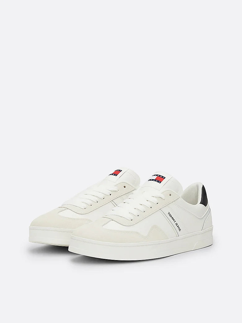 Tommy Hilfiger RETRO Suede Trainers Mens Ecru