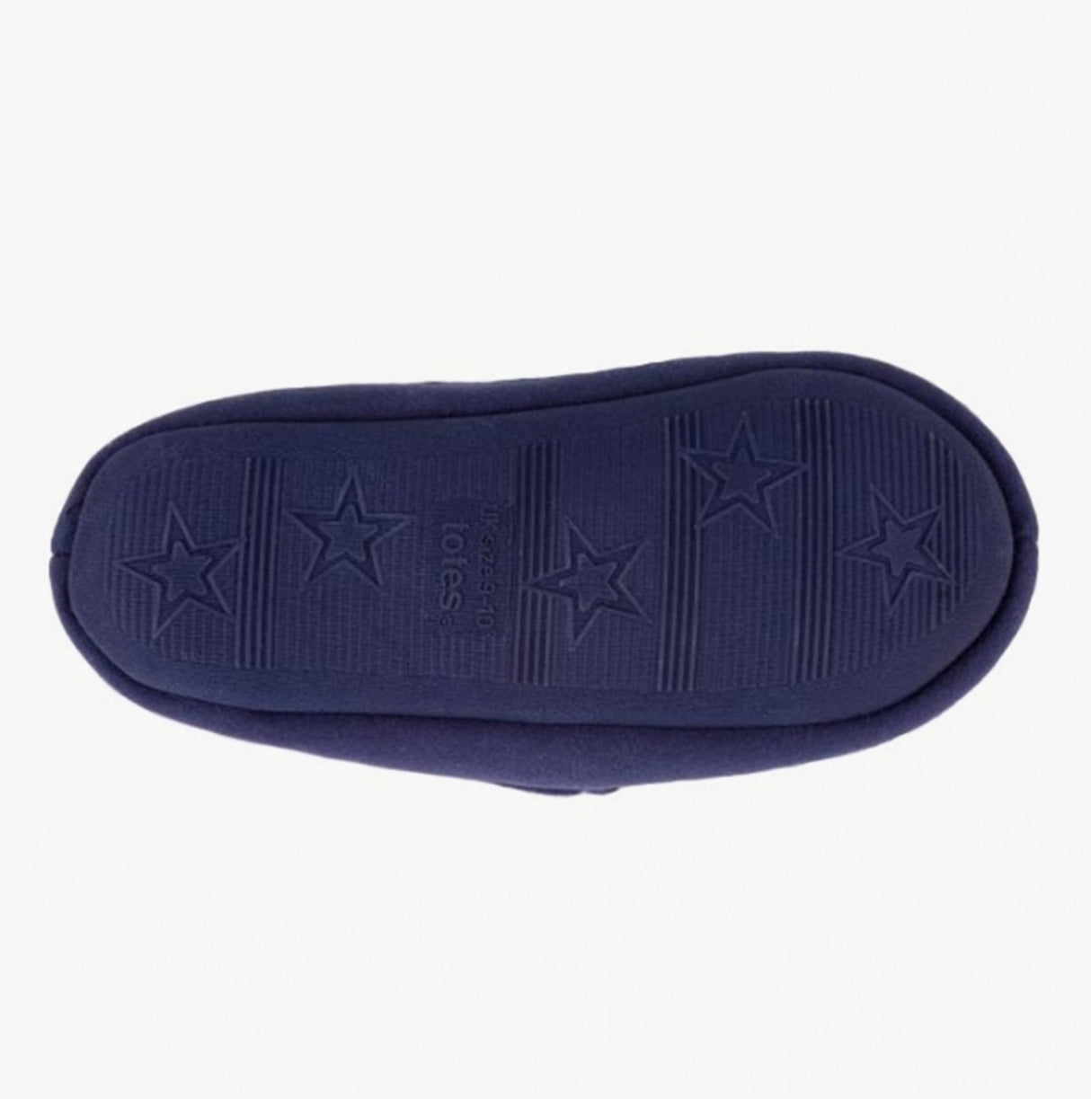 Totes Isotoner MOLESKIN CHECK LINED Boys Moccasin Slippers Navy