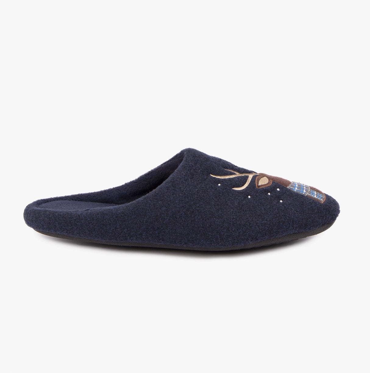 Totes Isotoner NOVELTY STAG Mens Mule Slippers Blue
