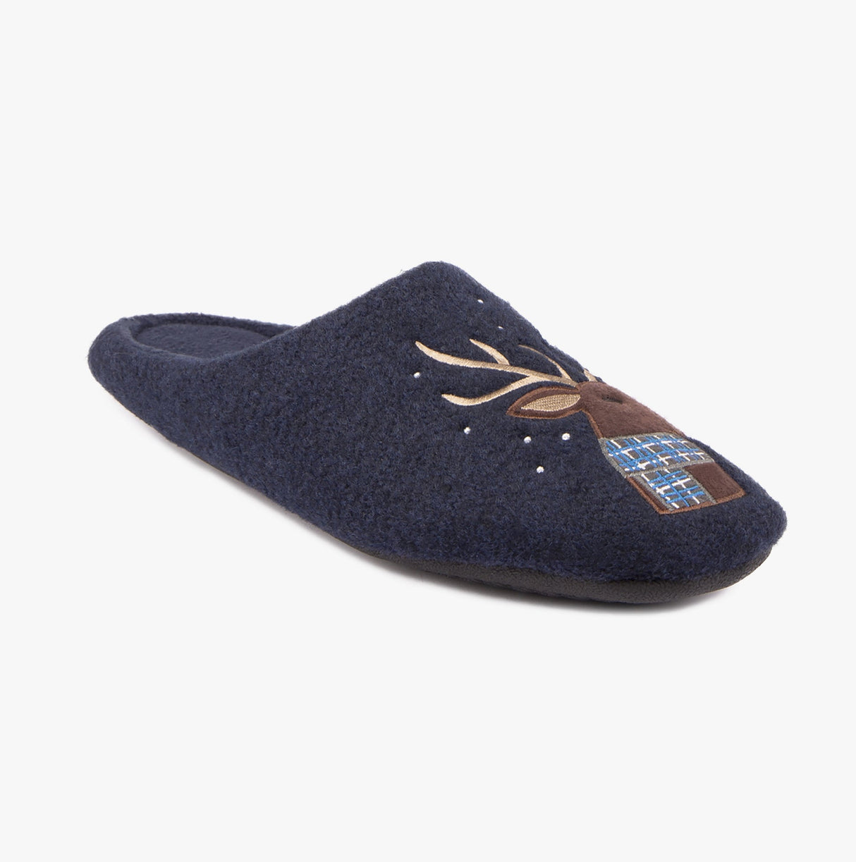 Totes Isotoner NOVELTY STAG Mens Mule Slippers Blue
