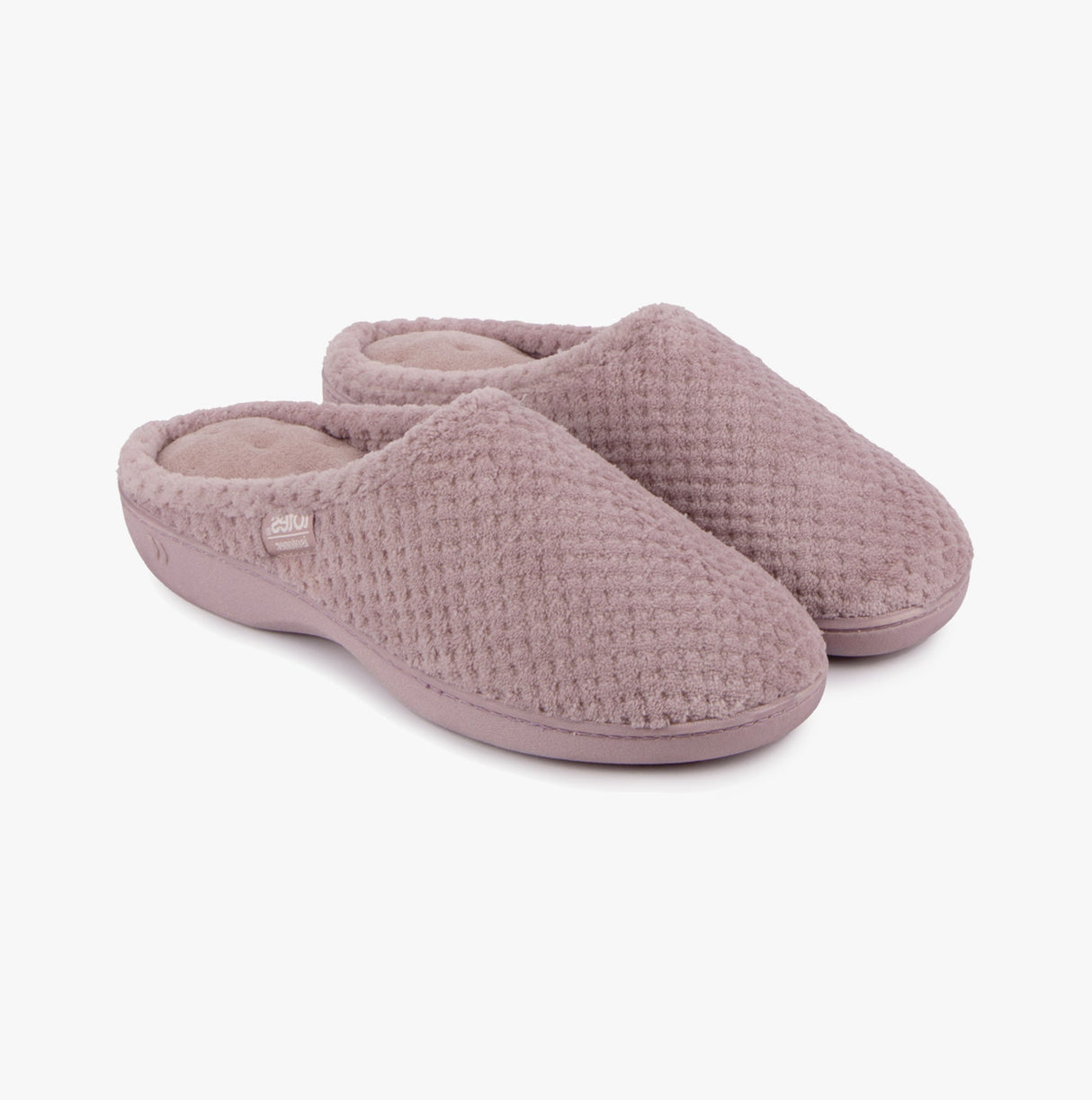 Totes Isotoner POPCORN TERRY Womens Mule Slippers Dusky Pink