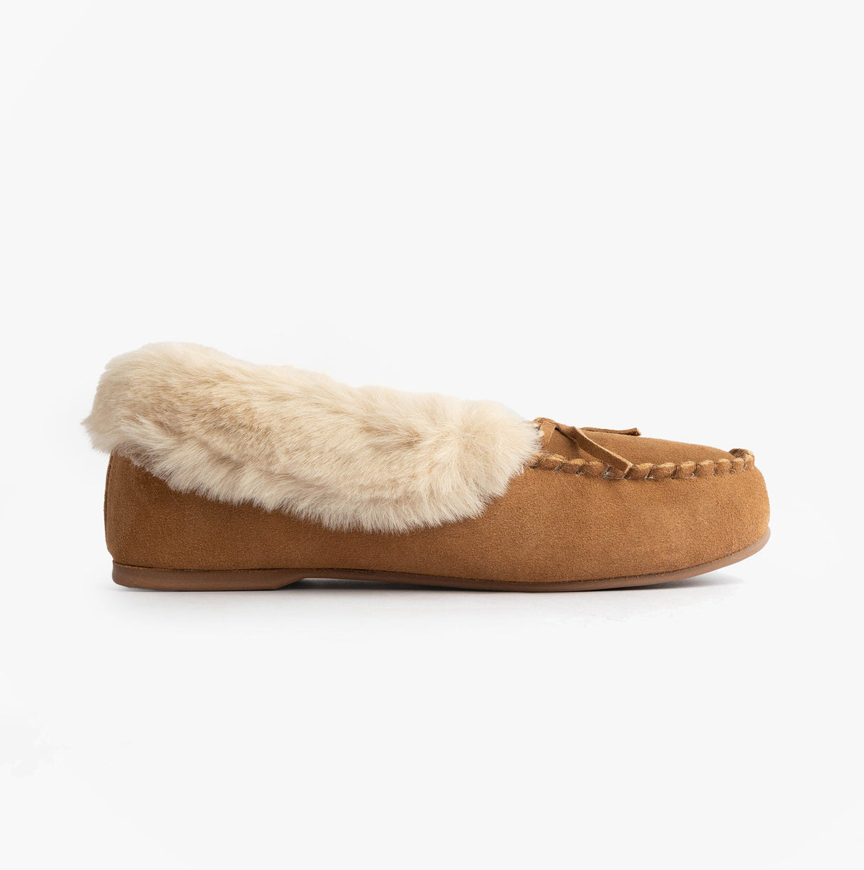 Totes Isotoner REAL SUEDE MOCCASIN Womens Slippers Tan