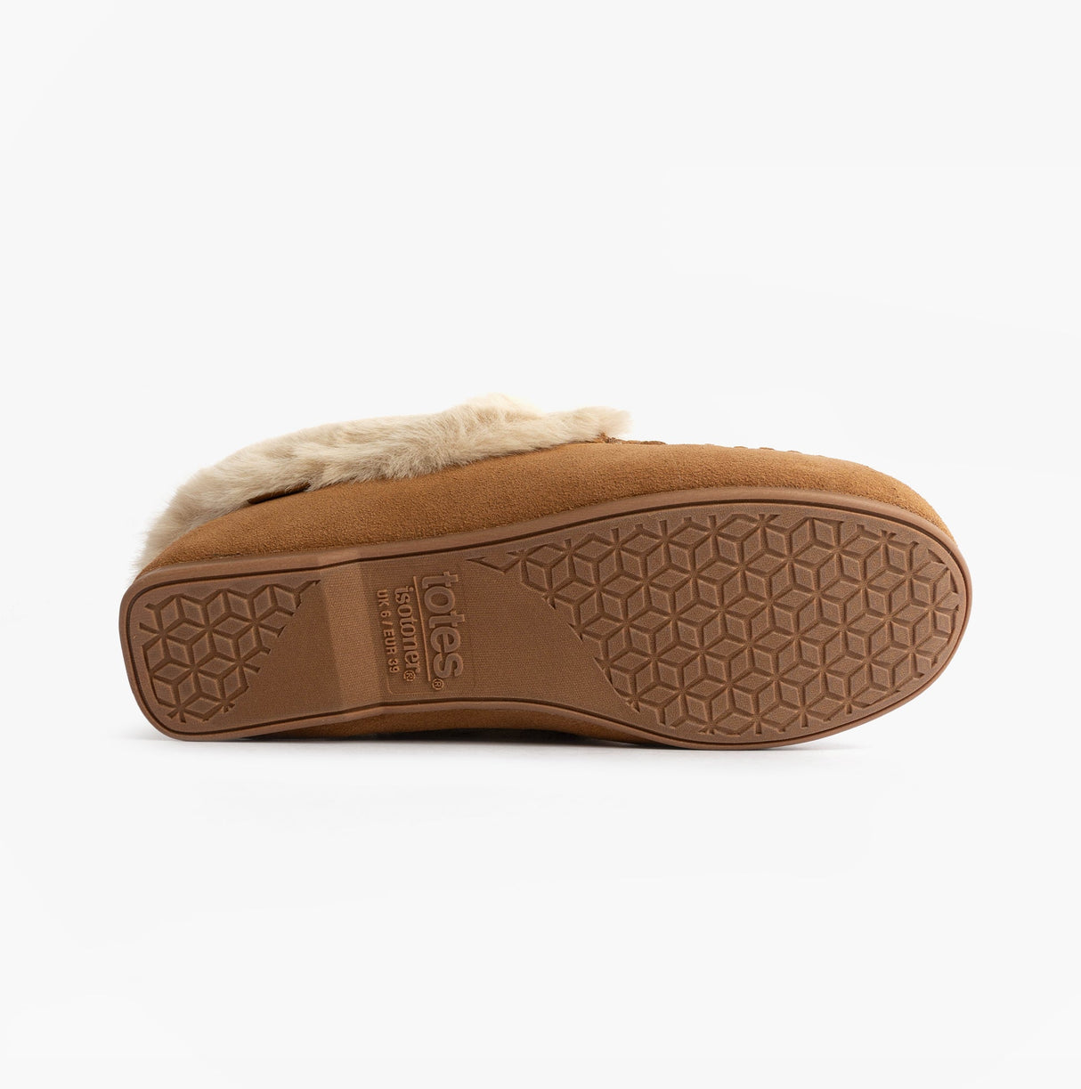 Totes Isotoner REAL SUEDE MOCCASIN Womens Slippers Tan