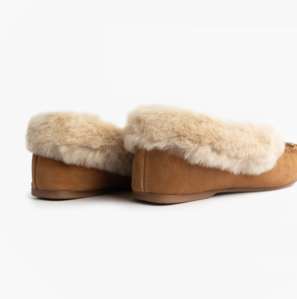 Totes Isotoner REAL SUEDE MOCCASIN Womens Slippers Tan