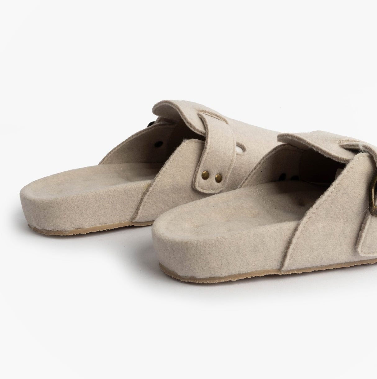 Totes Isotoner FELT CLOG Womens Clog Mule Slippers Oatmeal