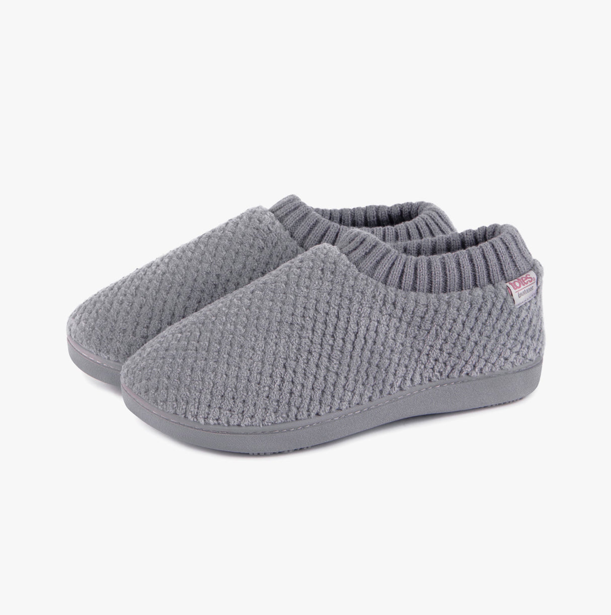 Totes Isotoner POPCORN FULL BACK BOOTIE Womens Slippers Grey