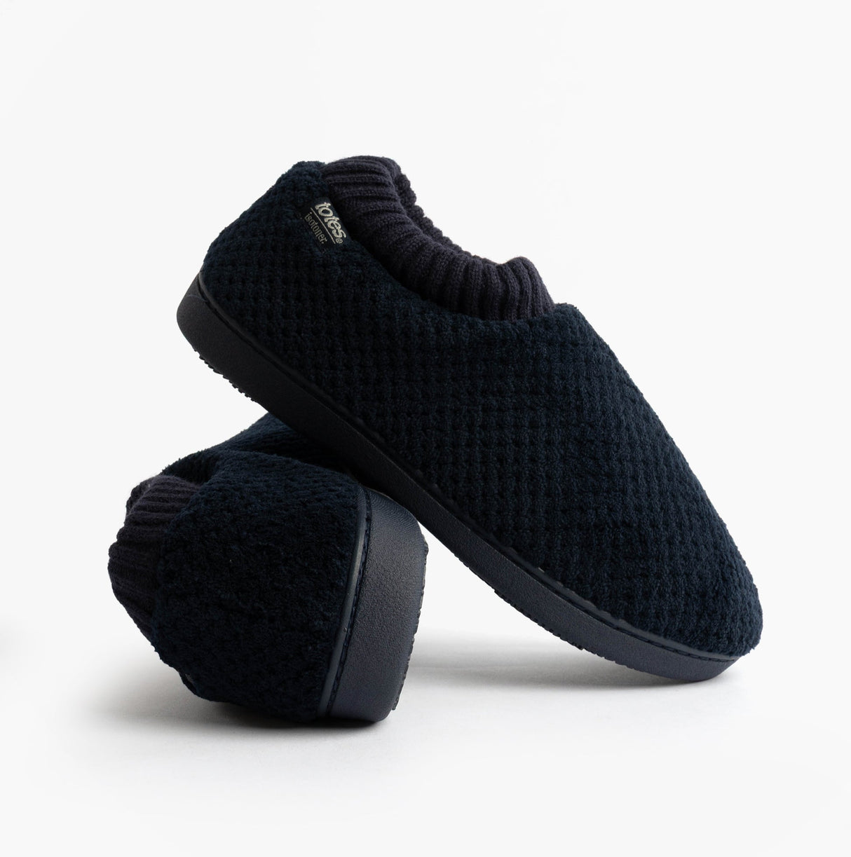 Totes Isotoner POPCORN FULL BACK BOOTIE Womens Slippers Navy