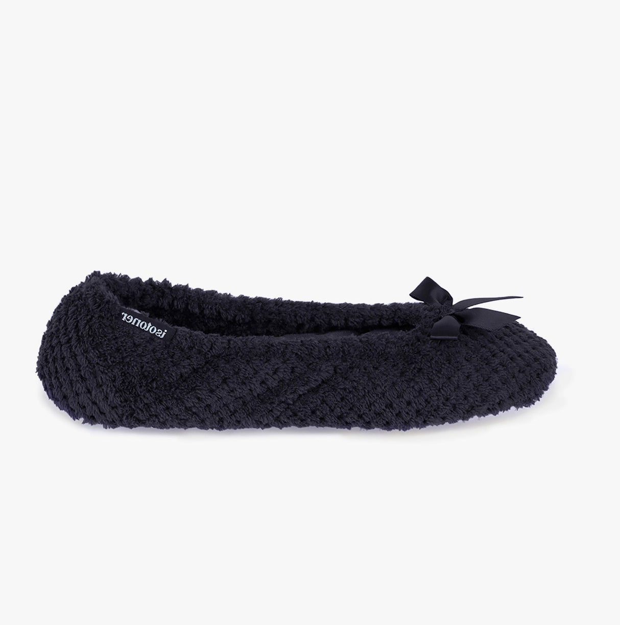 Totes Isotoner POPCORN BALLET Womens Ballerina Slippers Black