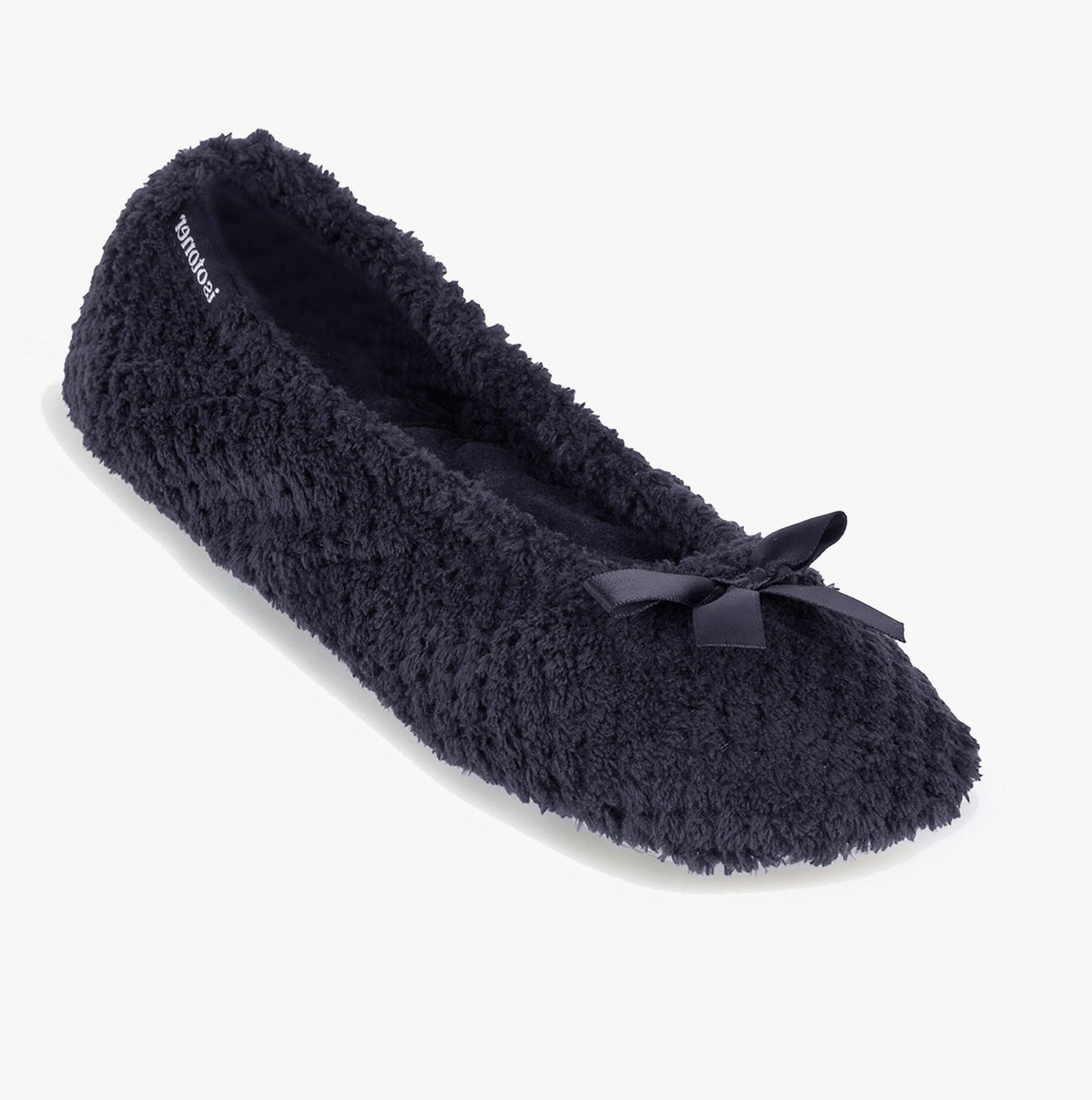 Totes Isotoner POPCORN BALLET Womens Ballerina Slippers Black
