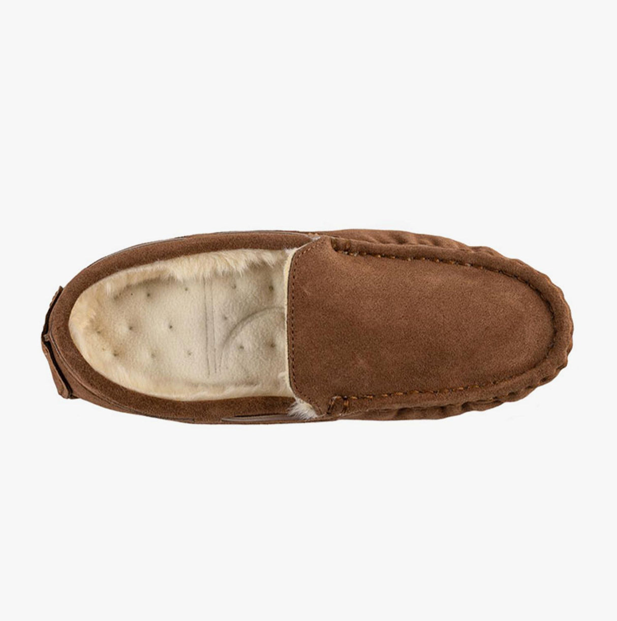 Totes Isotoner REAL SUEDE MOCC Mens Moccasin Slippers Tan