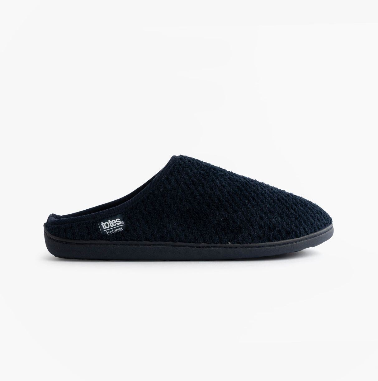 Totes Isotoner SWEPT BACK POPCORN MULE Mens Mule Slippers Navy