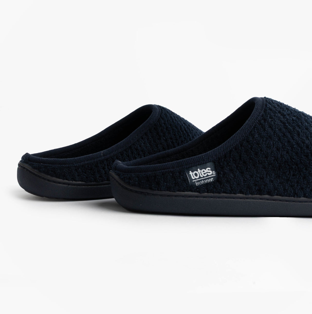 Totes Isotoner SWEPT BACK POPCORN MULE Mens Mule Slippers Navy