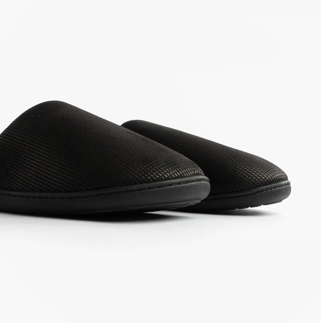 Totes Isotoner SQUARE PATTERNED SMART MULE Mens Mule Slippers Black