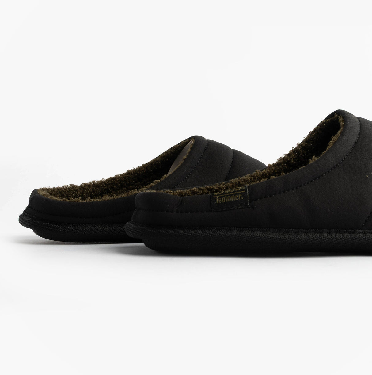 Totes Isotoner SPORT QUILTED MULE WITH COSY LINING Mens Mule Slippers Black