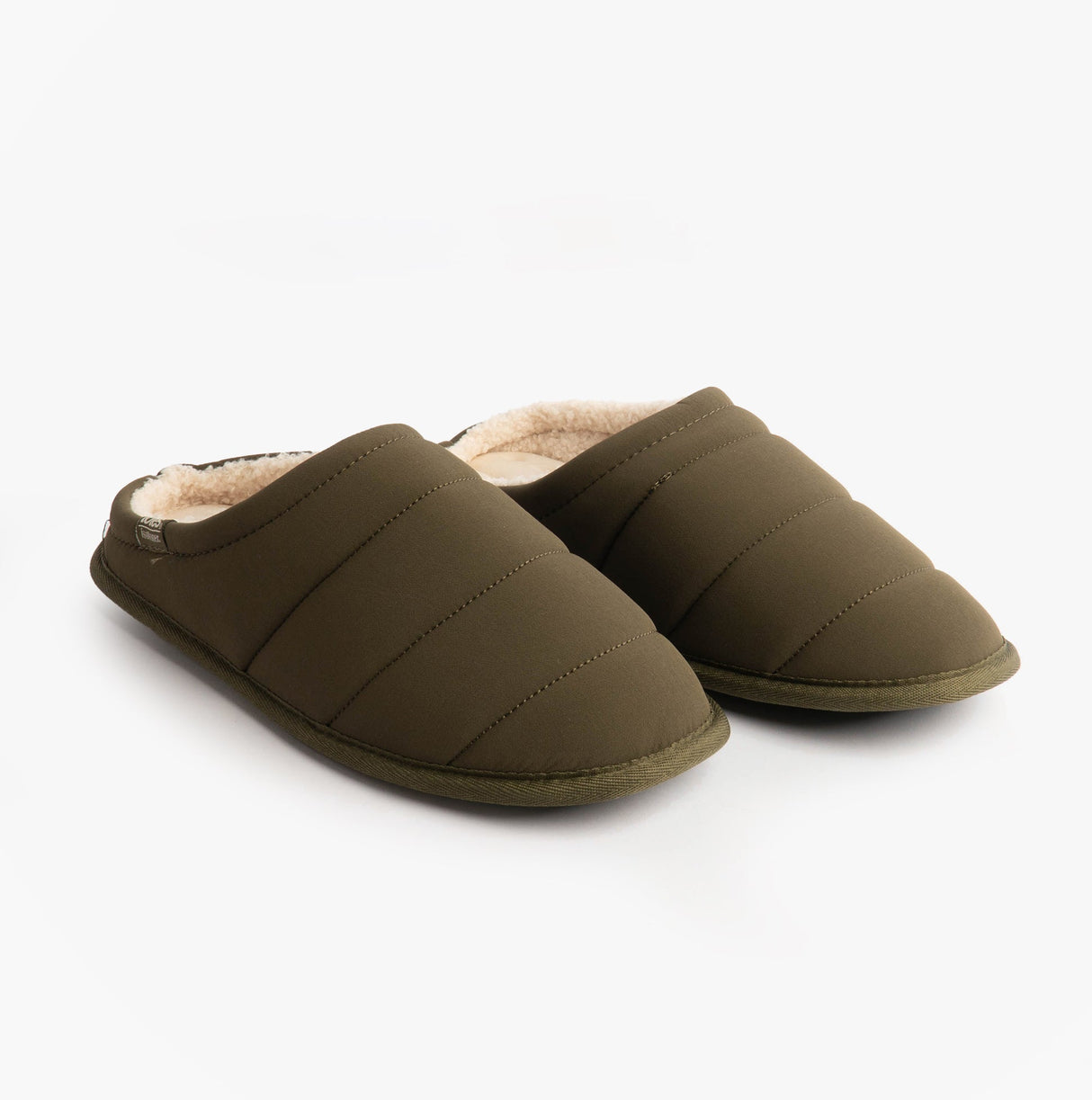 Totes Isotoner SPORT QUILTED MULE WITH COSY LINING Mens Mule Slippers Khaki