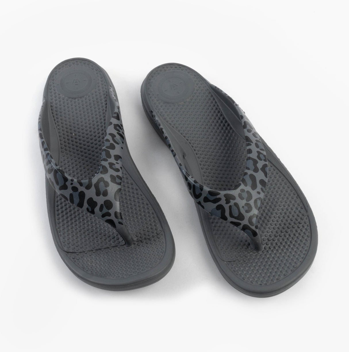 Totes Sol Bounce 0350FGLE Womens Toe Post Sandals Grey Leopard