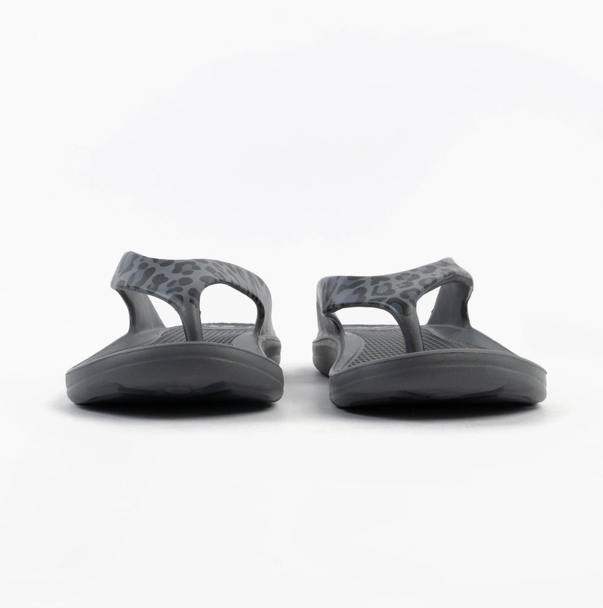 Totes Sol Bounce 0350FGLE Womens Toe Post Sandals Grey Leopard